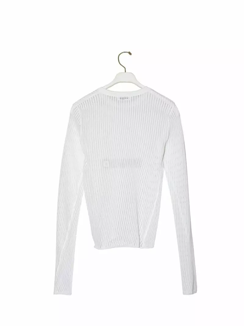 Paper Moon - Korean Women Fashion - #momslook - Rib See Through Knit - 4