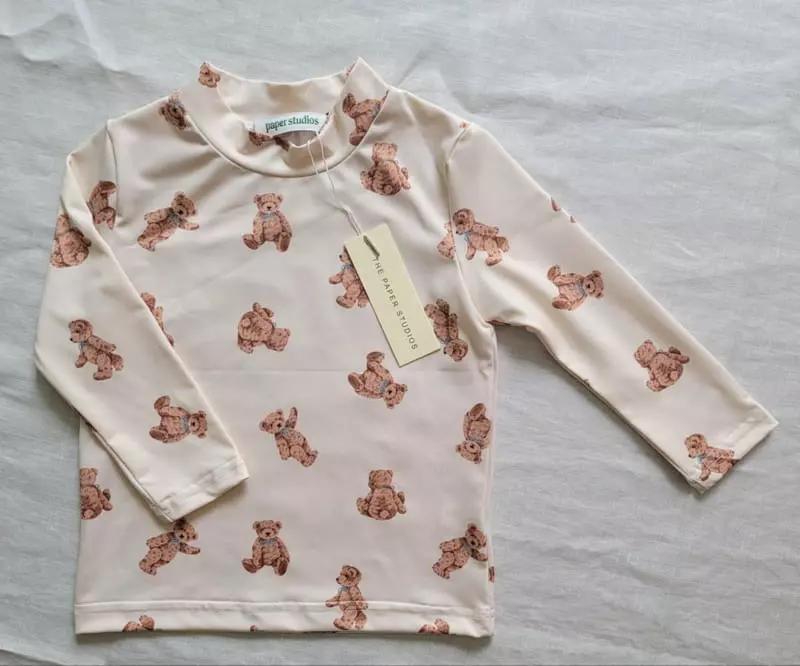 Paper Studios - Korean Children Fashion - #childofig - Bear Rashgaurd Top Bottom Set - 3