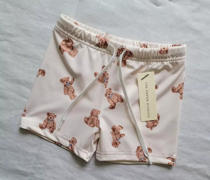 Paper Studios - Korean Children Fashion - #childofig - Bear Rashgaurd Top Bottom Set - 4