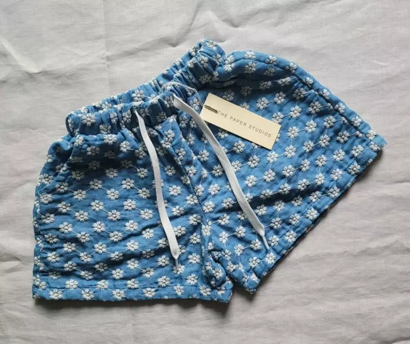 Paper Studios - Korean Children Fashion - #childrensboutique - Denim Embroidery Shorts - 2
