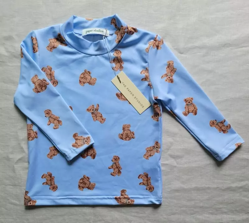 Paper Studios - Korean Children Fashion - #fashionkids - Bear Rashgaurd Top Bottom Set - 7