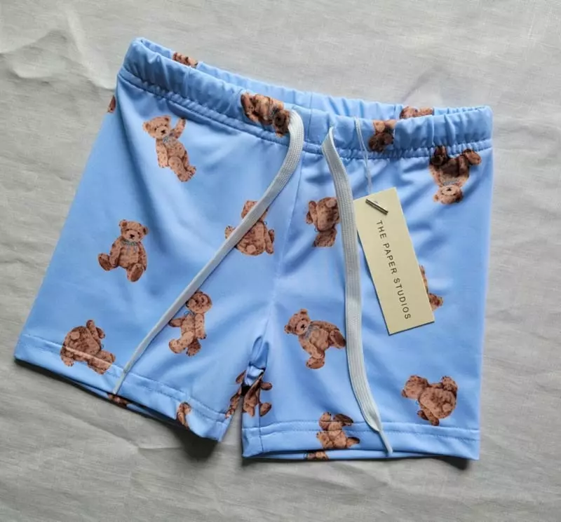 Paper Studios - Korean Children Fashion - #kidsshorts - Bear Rashgaurd Top Bottom Set - 8