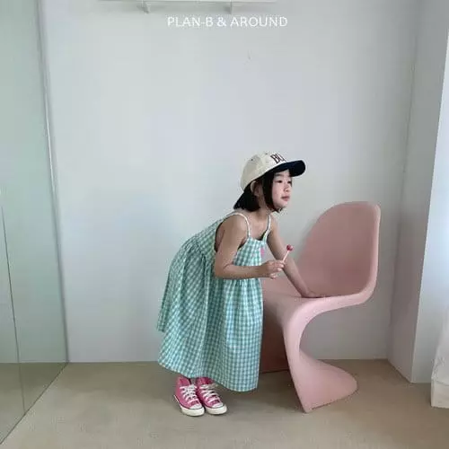 Plan B - Korean Children Fashion - #Kfashion4kids - Check Dia One-piece - 3