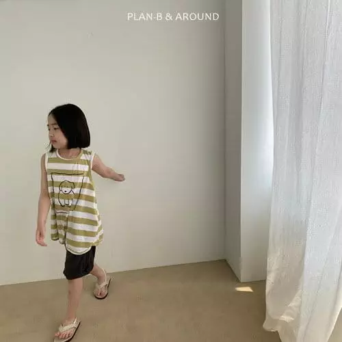 Plan B - Korean Children Fashion - #childofig - Puppy Stripes Sleeveless - 4