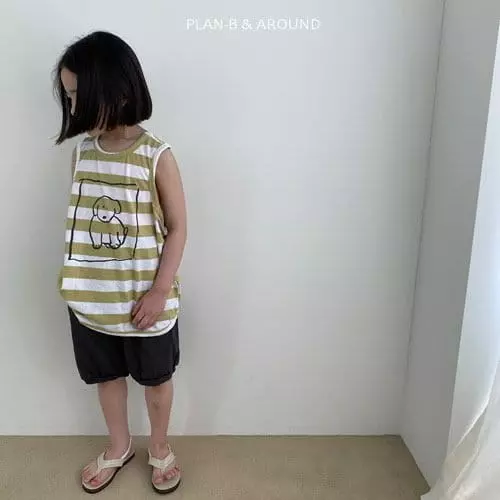Plan B - Korean Children Fashion - #designkidswear - Puppy Stripes Sleeveless - 6