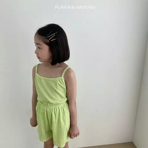Plan B - Korean Children Fashion - #discoveringself - Check Top Bottom Set - 9