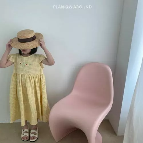 Plan B - Korean Children Fashion - #discoveringself - Wing Check Embroidery One-piece