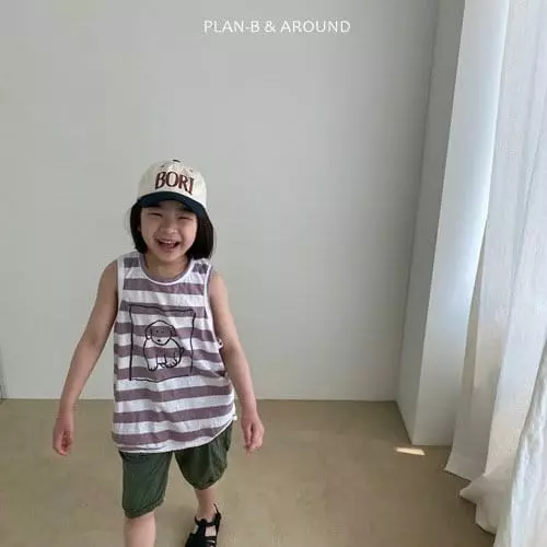 Plan B - Korean Children Fashion - #fashionkids - Puppy Stripes Sleeveless - 8
