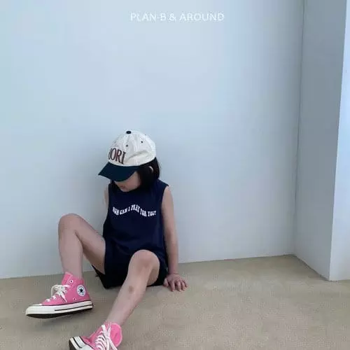 Plan B - Korean Children Fashion - #littlefashionista - For You Mango Sleeveless Top Bottom Set - 8