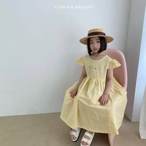 Plan B - Korean Children Fashion - #littlefashionista - Wing Check Embroidery One-piece - 7
