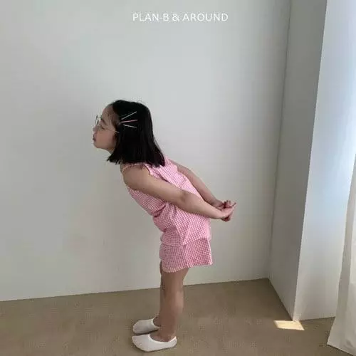 Plan B - Korean Children Fashion - #minifashionista - Check Top Bottom Set - 3