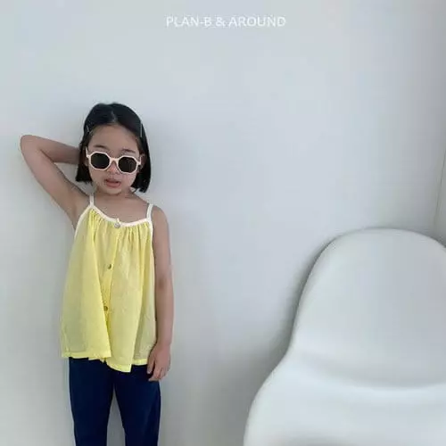 Plan B - Korean Children Fashion - #prettylittlegirls - Color Piping Sleeveless - 12