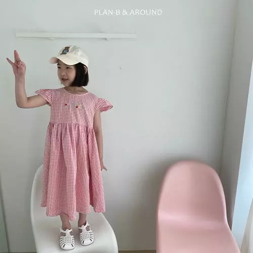 Plan B - Korean Children Fashion - #toddlerclothing - Wing Check Embroidery One-piece - 12