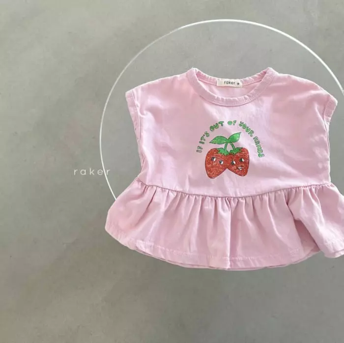 Raker - Korean Children Fashion - #childofig - Strarberry Frill Tee - 2