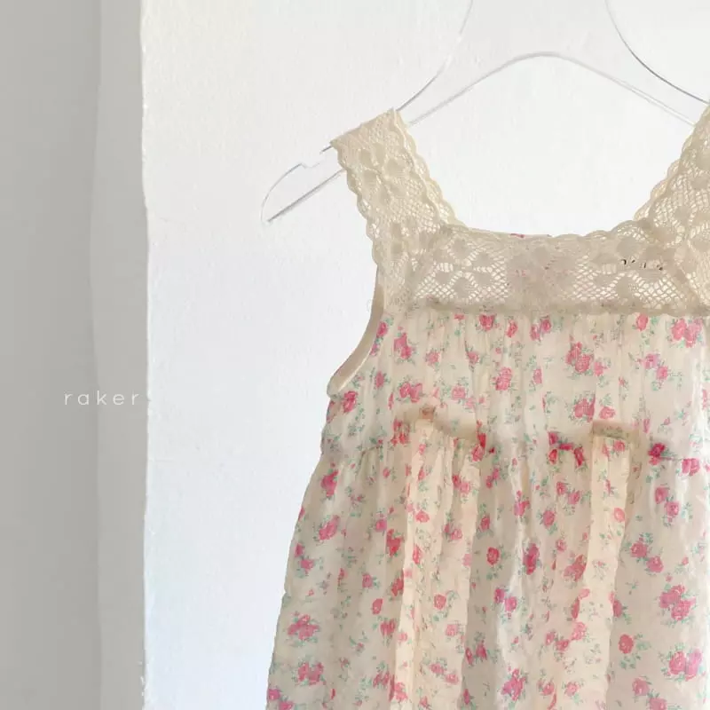 Raker - Korean Children Fashion - #childrensboutique - Candy Flower Sleeveless One-piece - 2
