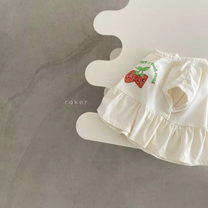 Raker - Korean Children Fashion - #childrensboutique - Strarberry Frill Tee - 4