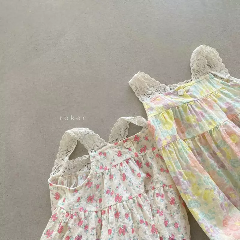 Raker - Korean Children Fashion - #designkidswear - Candy Flower Sleeveless One-piece - 3