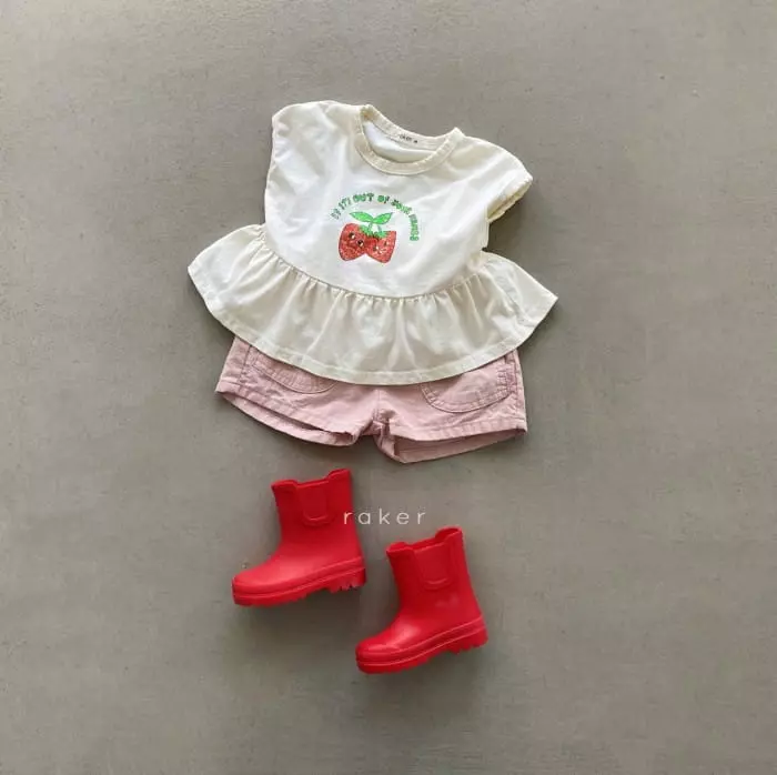 Raker - Korean Children Fashion - #discoveringself - Strarberry Frill Tee - 5