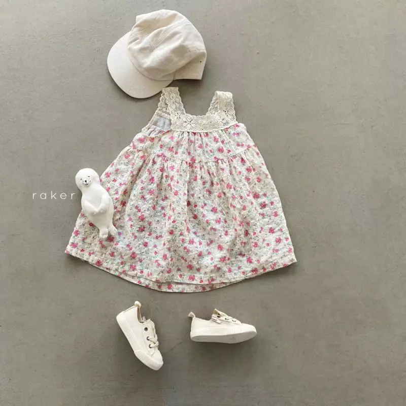 Raker - Korean Children Fashion - #designkidswear - Candy Flower Sleeveless One-piece - 4