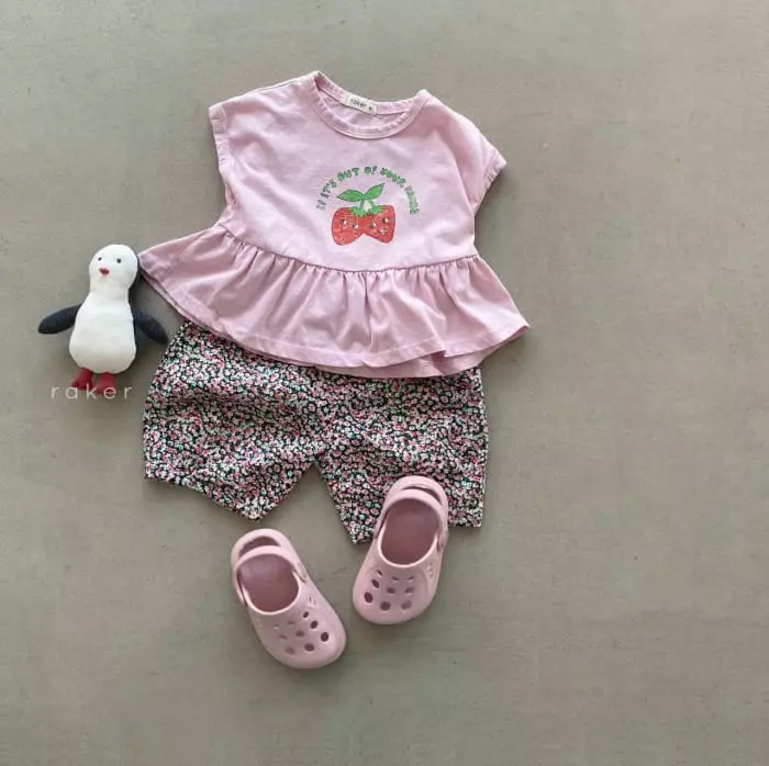 Raker - Korean Children Fashion - #fashionkids - Strarberry Frill Tee - 6