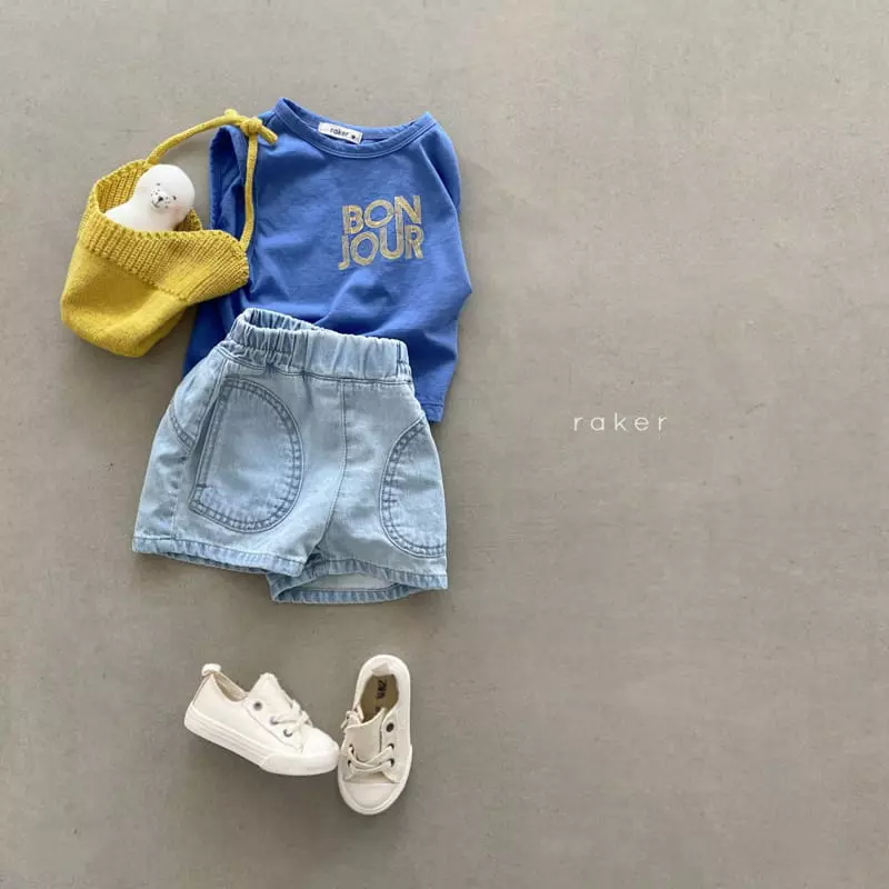 Raker - Korean Children Fashion - #kidsshorts - Denim Half Moon Shorts - 5
