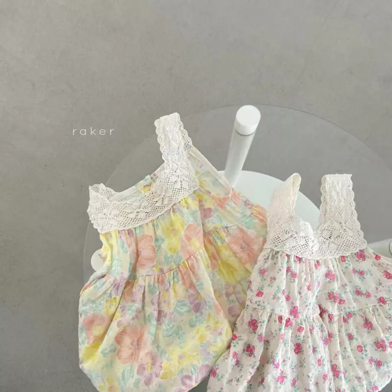 Raker - Korean Children Fashion - #kidzfashiontrend - Candy Flower Sleeveless One-piece - 8