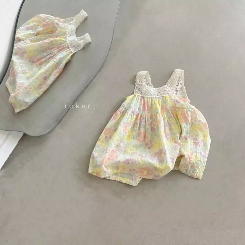 Raker - Korean Children Fashion - #littlefashionista - Candy Flower Sleeveless One-piece - 10