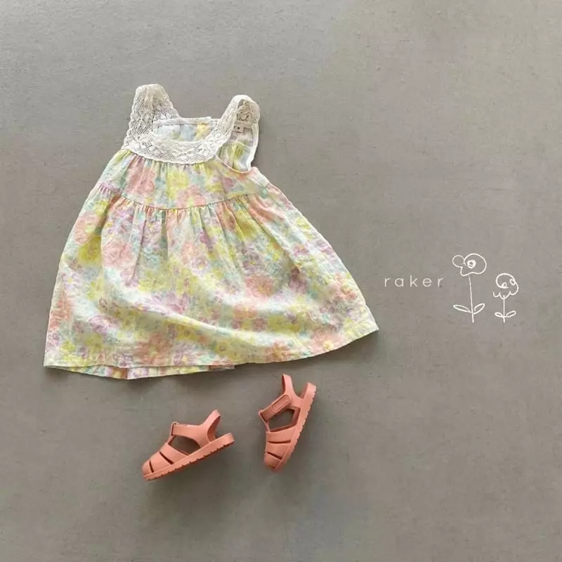 Raker - Korean Children Fashion - #magicofchildhood - Candy Flower Sleeveless One-piece - 11