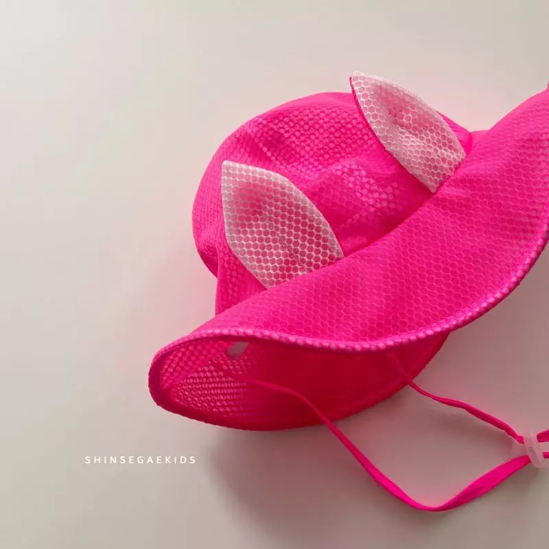 Shinseage Kids - Korean Children Fashion - #kidsstore - Rabbit Mesh String Bucket Hat - 7
