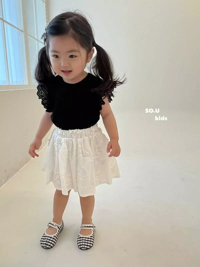 So U - Korean Children Fashion - #Kfashion4kids - Embroidery Shirring Skirt - 3