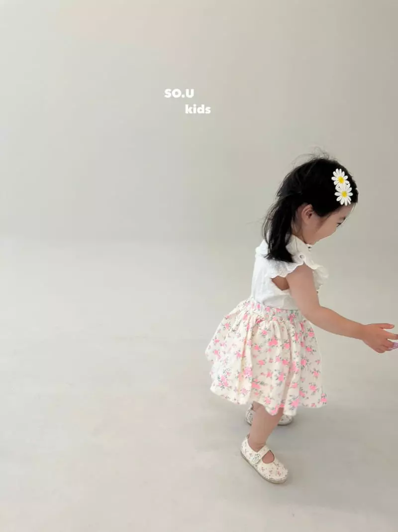 So U - Korean Children Fashion - #Kfashion4kids - Flower Shirring Skirt