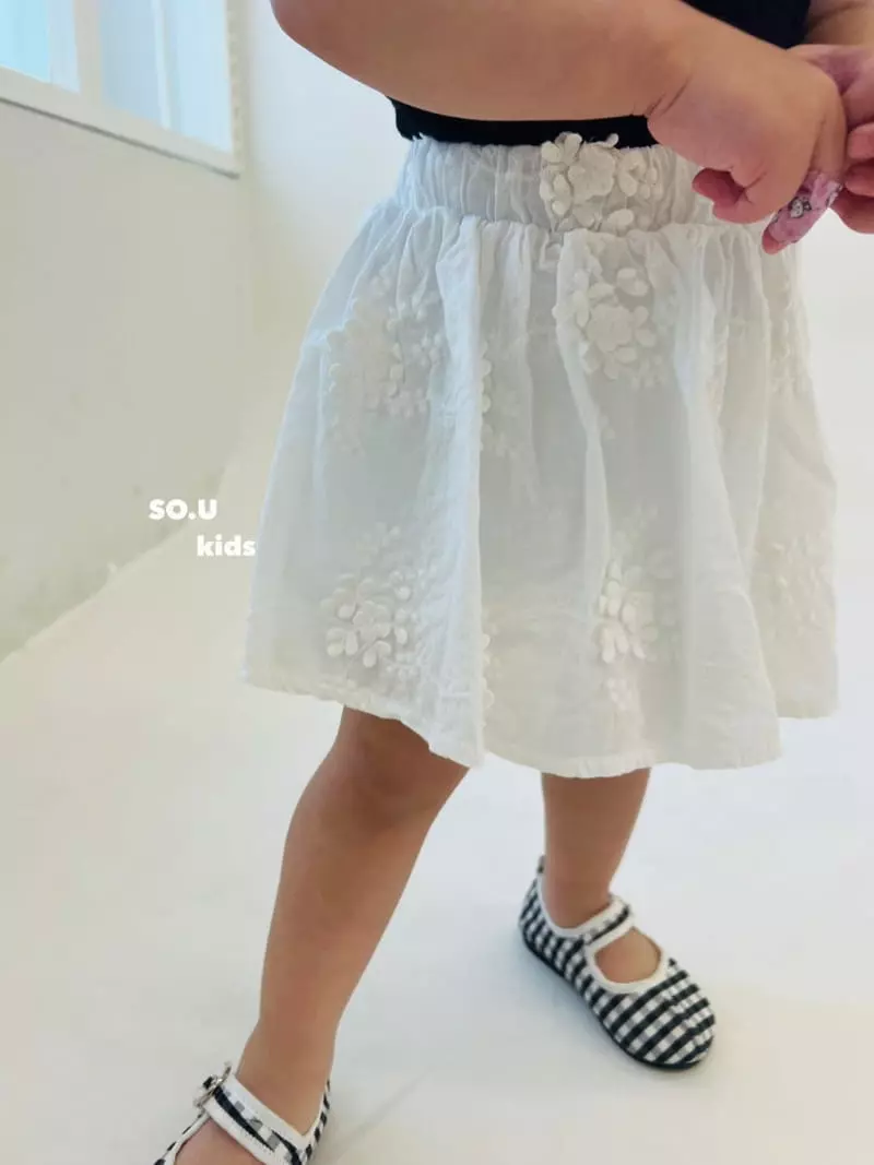 So U - Korean Children Fashion - #childofig - Embroidery Shirring Skirt - 8