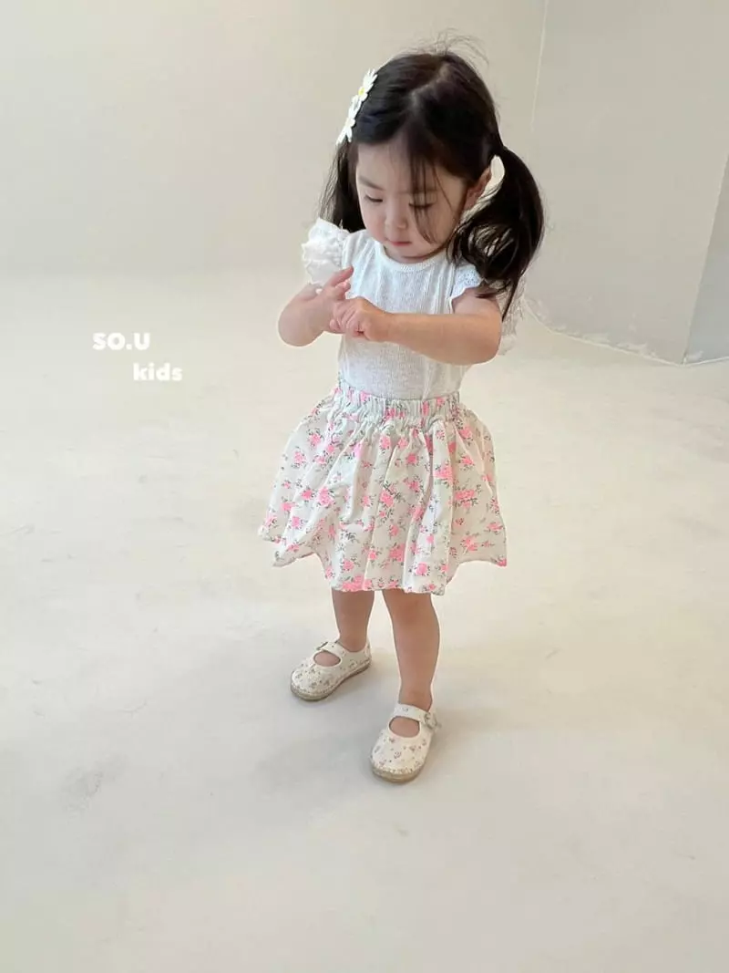 So U - Korean Children Fashion - #childofig - Flower Shirring Skirt - 7