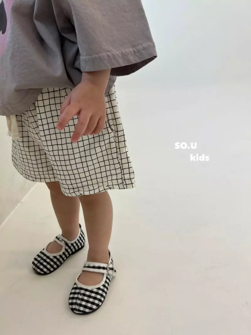 So U - Korean Children Fashion - #childrensboutique - Check Shorts