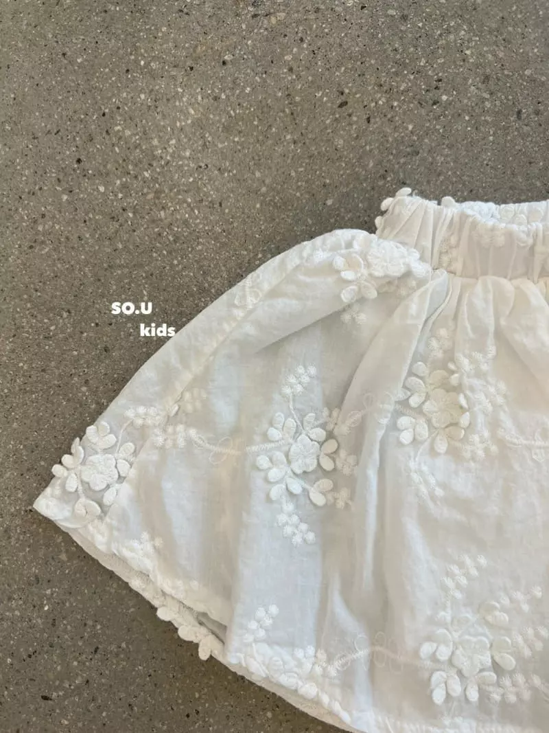So U - Korean Children Fashion - #designkidswear - Embroidery Shirring Skirt - 11