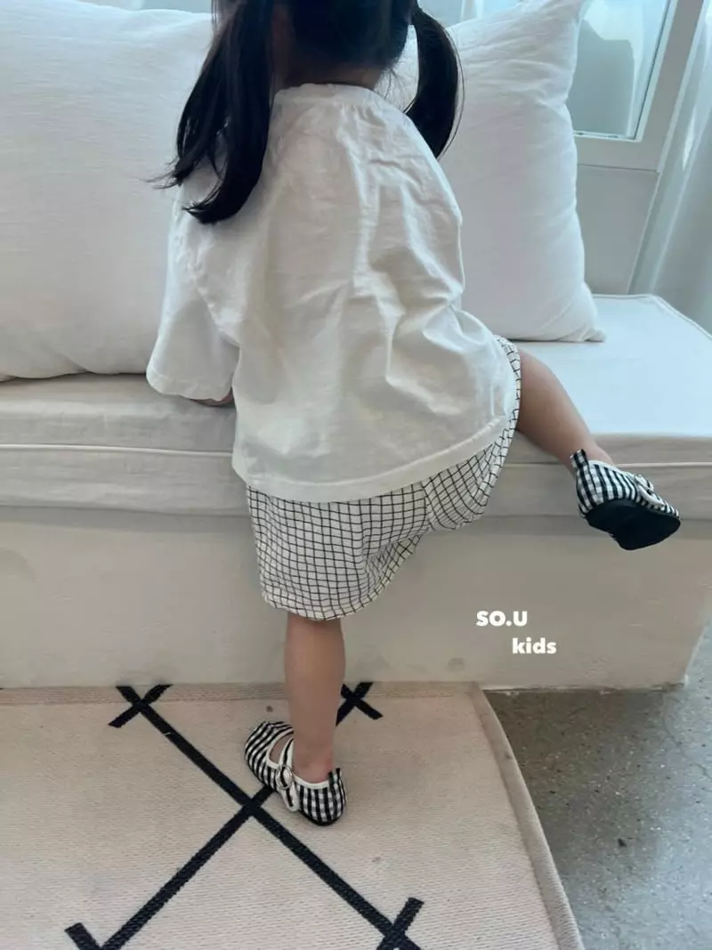 So U - Korean Children Fashion - #discoveringself - Check Shorts - 3