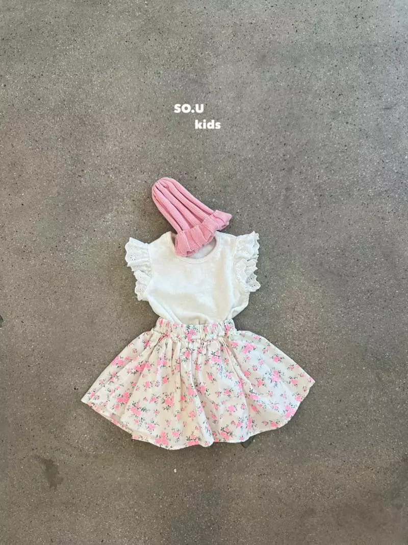 So U - Korean Children Fashion - #discoveringself - Flower Shirring Skirt - 10