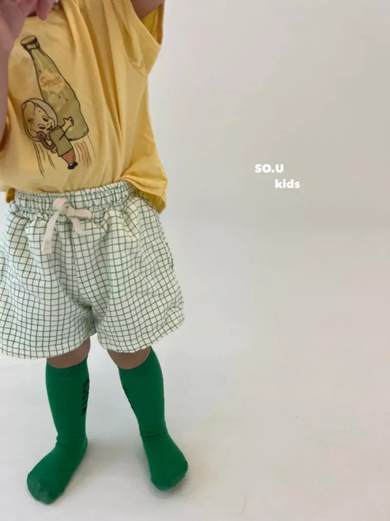 So U - Korean Children Fashion - #littlefashionista - Check Shorts - 9