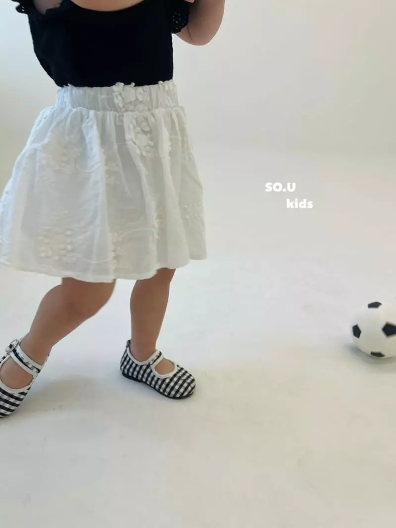 So U - Korean Children Fashion - #magicofchildhood - Embroidery Shirring Skirt - 5