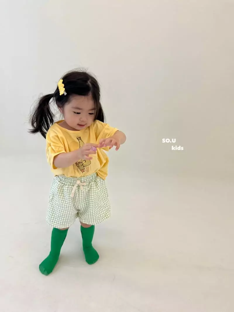 So U - Korean Children Fashion - #minifashionista - Check Shorts - 11