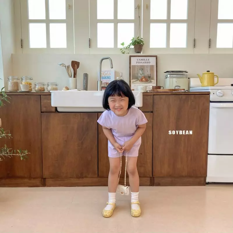 Soybean - Korean Children Fashion - #Kfashion4kids - Cap Sleeves Rolly Pop Top Bottom Set - 7