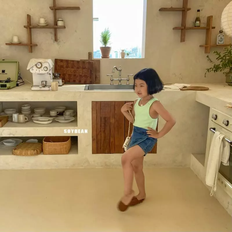 Soybean - Korean Children Fashion - #Kfashion4kids - Denim Skirt Pants - 3