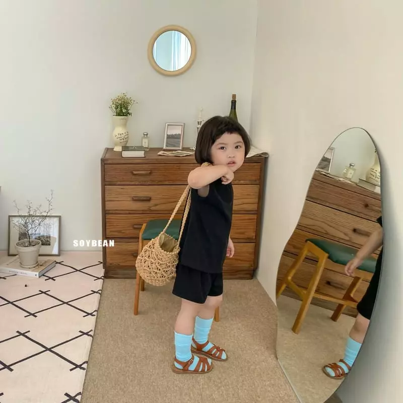 Soybean - Korean Children Fashion - #childofig - Cap Sleeves Rolly Pop Top Bottom Set - 12
