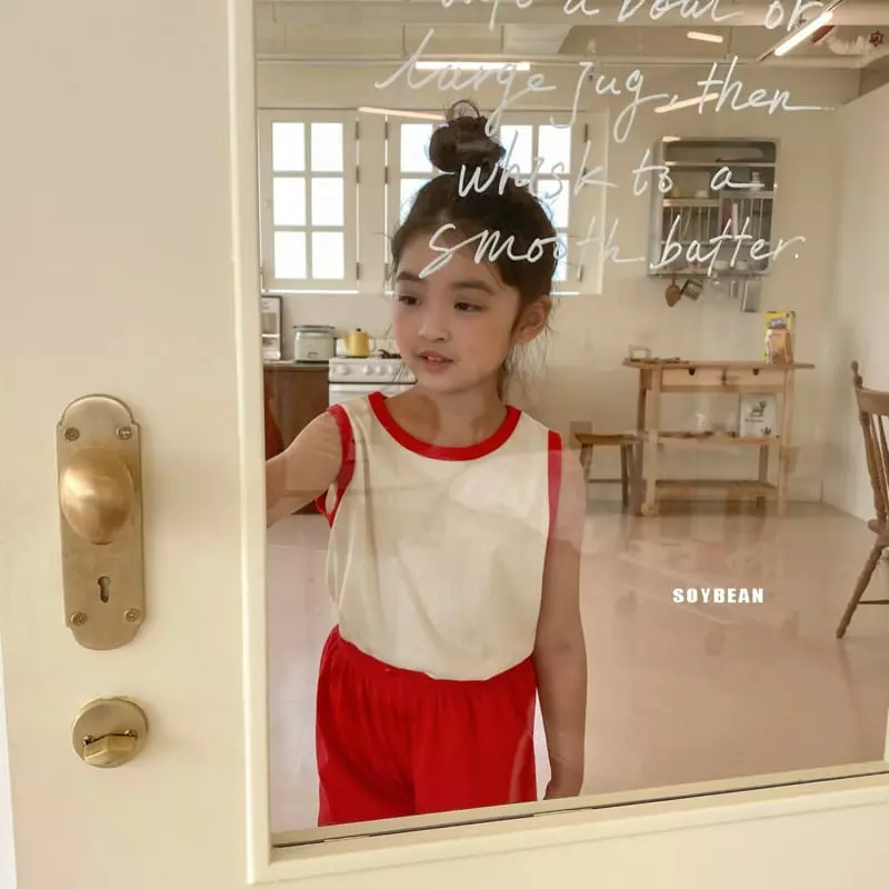 Soybean - Korean Children Fashion - #childofig - Sleeveless Macaroon Top Bottom Set - 10