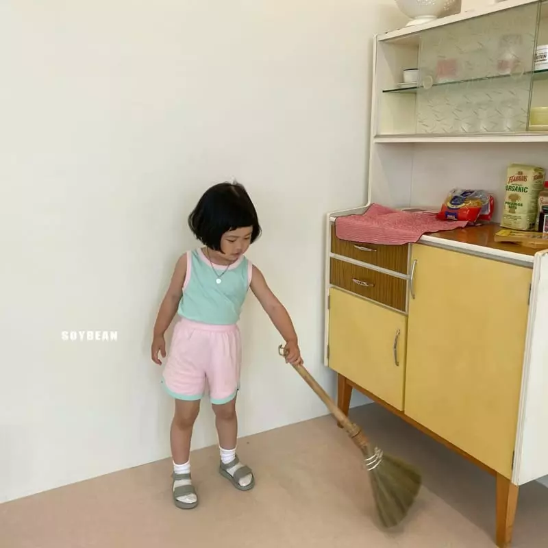 Soybean - Korean Children Fashion - #childofig - Sleeveless Macaroon Top Bottom Set - 9