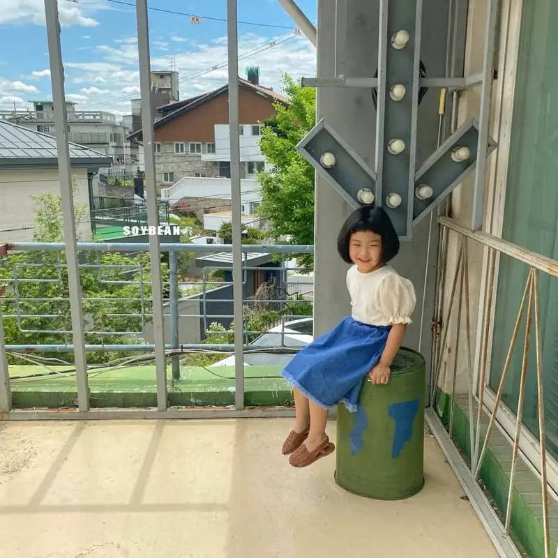 Soybean - Korean Children Fashion - #childrensboutique - Retro Denim Skirt - 12