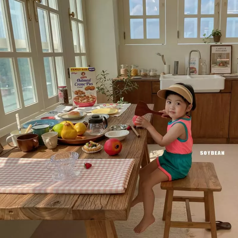 Soybean - Korean Children Fashion - #designkidswear - Sleeveless Macaroon Top Bottom Set - 12