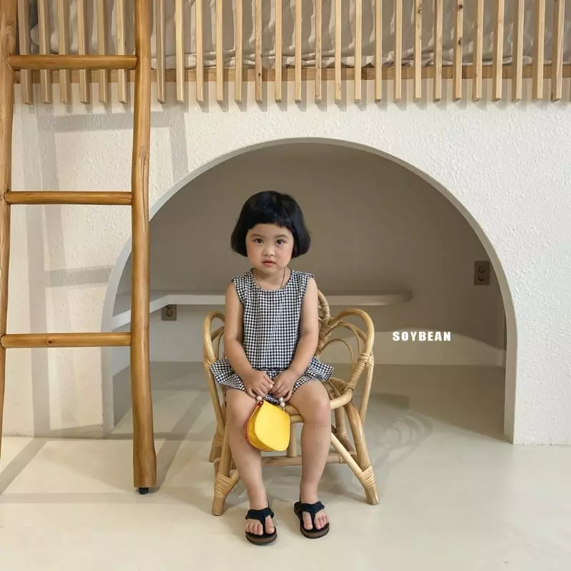 Soybean - Korean Children Fashion - #discoveringself - Check Frill Top Bottom Set - 9