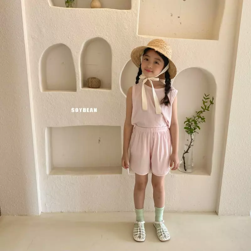 Soybean - Korean Children Fashion - #fashionkids - Sleeveless Wind Pleats Top Bottom Set - 9