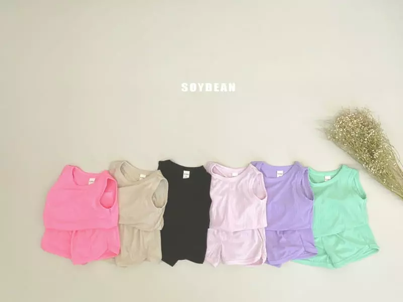 Soybean - Korean Children Fashion - #kidzfashiontrend - Sleeveless Wind Pleats Top Bottom Set - 12